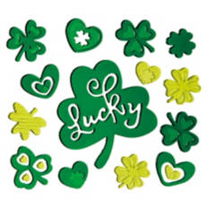 St. Patrick's Day Gel Clings - Lucky Clovers