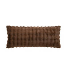 20" x 48" Faux Fur Body Pillow, Brown Bubble