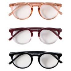 3 Pack Ladies Reading Glasses - Black/Nude/Burgundy, 2.5