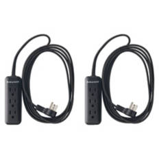 3 Pack Mini Fabric Power Outlets, Black