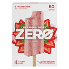 Sugar Free Strawberry with Probiotics Ice Cream Bars, 4 count