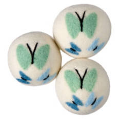 3 Pack Wool Dryer Balls, Ember Butterfly