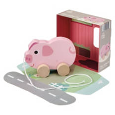 Wooden Pig Pull Toy