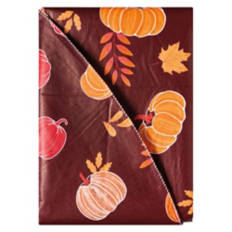 70" Round Vinyl Tablecloth - Pumpkins