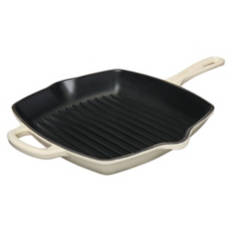 Cast Iron Grill Pan, White
