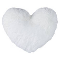 Valentine's Cozy & Fluffy Pillow - White Fur Heart