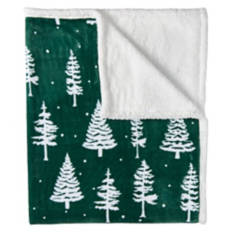 50"x  70" Soft Plush Holiday Pet Throw - Trees