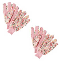 2 Pack Cotton Gardening Gloves - Pink, M