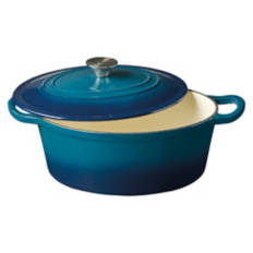 4.6 Quart Cast Iron French Oven, Navy Blue