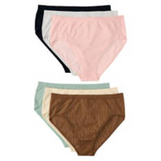 6 Pack Ladies Seamless Brief, L