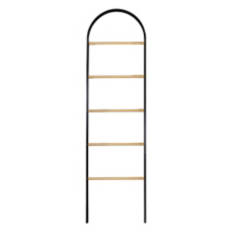 20" x 1.18" x 72" Bamboo Ladder, Black