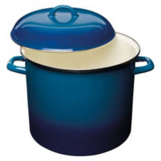 12 Quart Porcelain Enamel Stock Pot, Blue