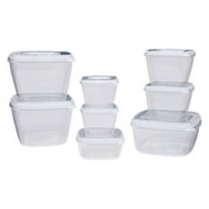 16 Piece Durable Food Storage Containers, White Color Lid