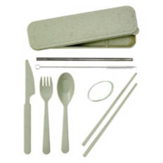 Reusable Cutlery Set with Case, Green