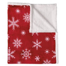 50"x  70" Soft Plush Holiday Pet Throw - Snowflakes