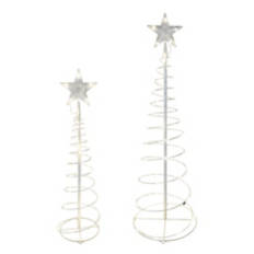 2 Piece Holiday LED Spiral Tree - White