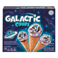 Chocolate  & Vanilla Flavor Galactic Cones, 4 count