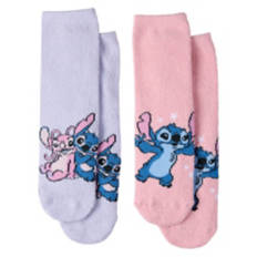 2 Pack Children's Cozy Slipper Socks - Disney Stitch, 4-10
