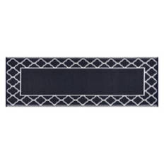 2' x 6' Reversible Indoor/Outdoor Runner - Navy Border