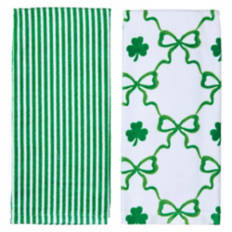 2 Pack St. Patrick's Day Kitchen Towel Set - Bows