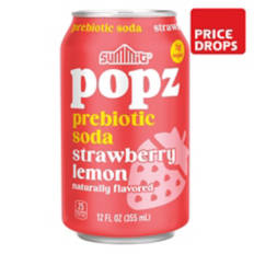 Strawberry Lemon Flavored Prebiotic Soda, 12 fl oz can