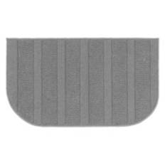 20" x 34" Ribcord Slice Shaped Kitchen Accent Rug, Gray