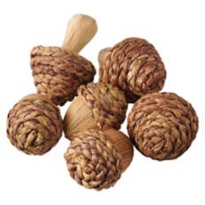 6 Piece Woven Acorn & Mushroom Bowl Fillers