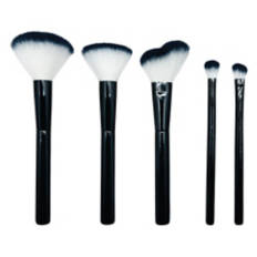 5 Piece Makeup Brush Set - Black