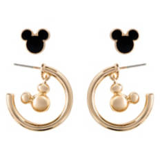 Mickey Character Huggie Earrings, Gold