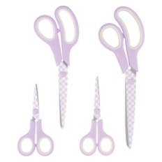 4 Piece Scissors Set, Checkered