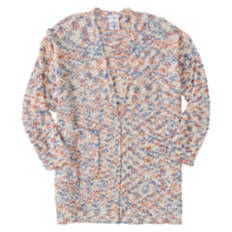 Ladies Long Layer Cardigan - Multi Color, L