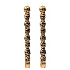 2 Pack Halloween Taper Candles - Skull