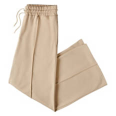 Ladies Wide Leg Ponte Pant - Tan, S