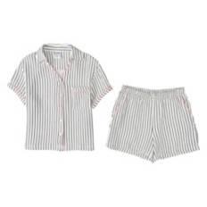 Ladies Cotton Gauze Pajama - White, XL