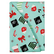 70" Round Holiday Vinyl Tablecloth - Christmas Toss