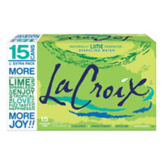 Lime Sparkling Flavored Water, 12 fl oz cans, 15 pack