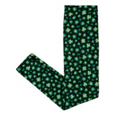 Ladies St. Patrick's Day Soft Legging - Black & Green Print, M
