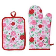 Oven Mitt & Potholder Set - Floral
