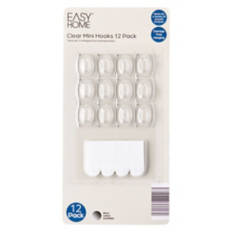 12 Pack Clear Mini Hooks