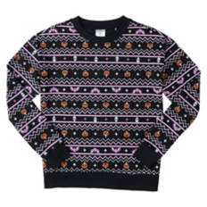Ladies Halloween Pumpkin Pullover - Black, S