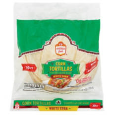 6" White  Corn Tortillas, 30 count