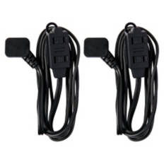 2 Pack Indoor Extension Cord, Black