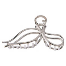 Valentines Day Accessories - Silver Bow Claw Clip