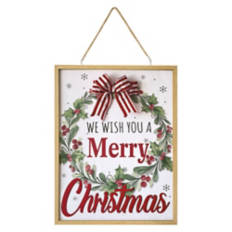 18" x 24" Holiday Reversible Wall Sign - Merry Xmas/Trees