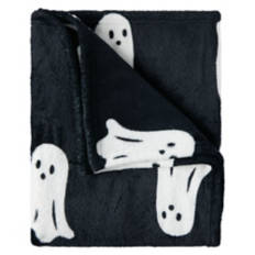 50" x  60" Halloween Super Soft Throw - Black Ghosts