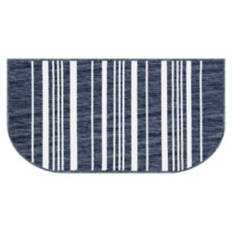 20" x 38" Slice Shaped Kitchen Rug - Blue Stripe