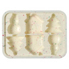 Holiday Baking Pan - White Cakelet Pan with Icons