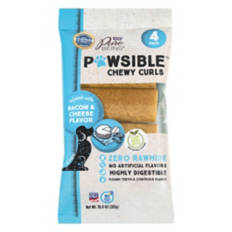 Bacon & Cheese Flavor Pawsible Dog Chewy Curls, 4 pack
