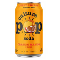 Orange Mango Flavor Probiotic Soda, 12 fl oz can
