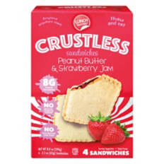 Crustless Peanut Butter & Strawberry Jam Sandwiches, 4 Pack